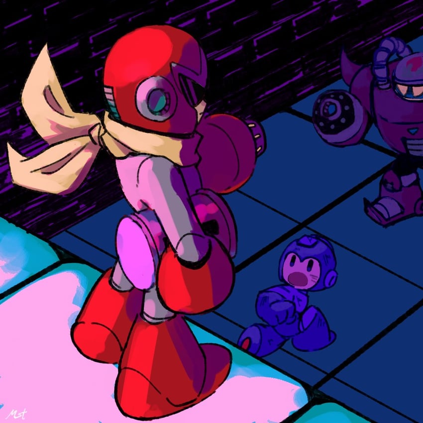 mega man, proto man, and dark man (mega man and 1 more) drawn by 1278mkyp
