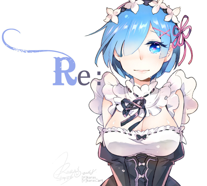 rem (re:zero kara hajimeru isekai seikatsu) drawn by karas_oshigata