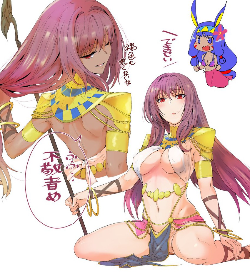 scathach and nitocris (fate and 1 more) drawn by torichamaru