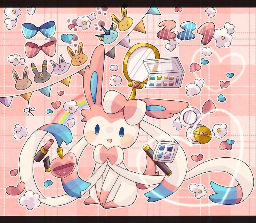 eevee, sylveon, umbreon, vaporeon, espeon, and 2 more (pokemon) drawn by hanabusaoekaki