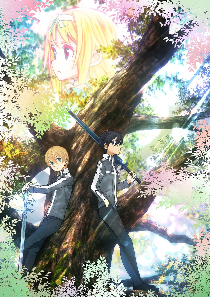kirito, alice zuberg, and eugeo (sword art online and 1 more)