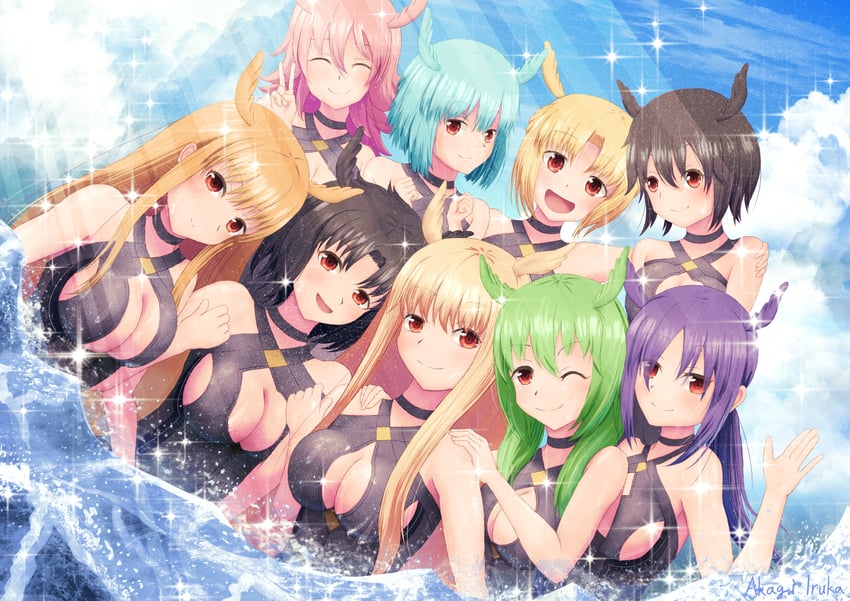 valkyrie, ortlinde, thrud, hildr, olrun, and 2 more (fate and 1 more) drawn by akagi_iruka