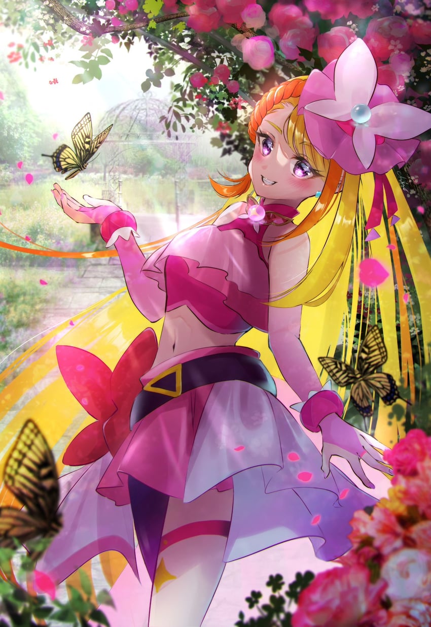 hijiri ageha and cure butterfly (precure and 1 more) drawn by minccino7