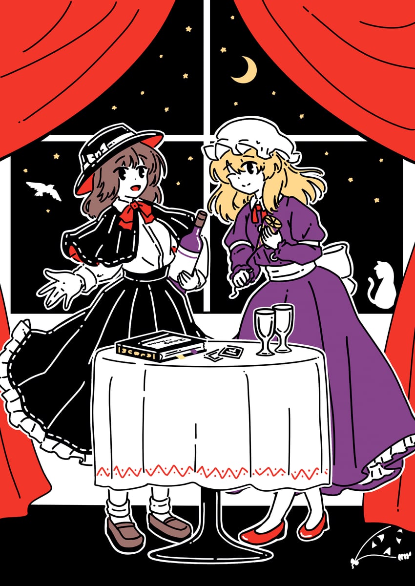 usami renko and maribel hearn (touhou) drawn by koperi_pekori