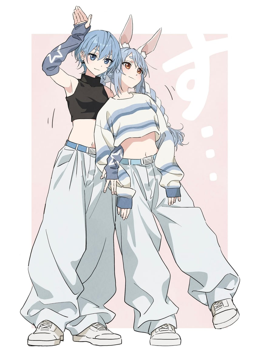 hoshimachi suisei and usada pekora (hololive) drawn by tauyoshi728