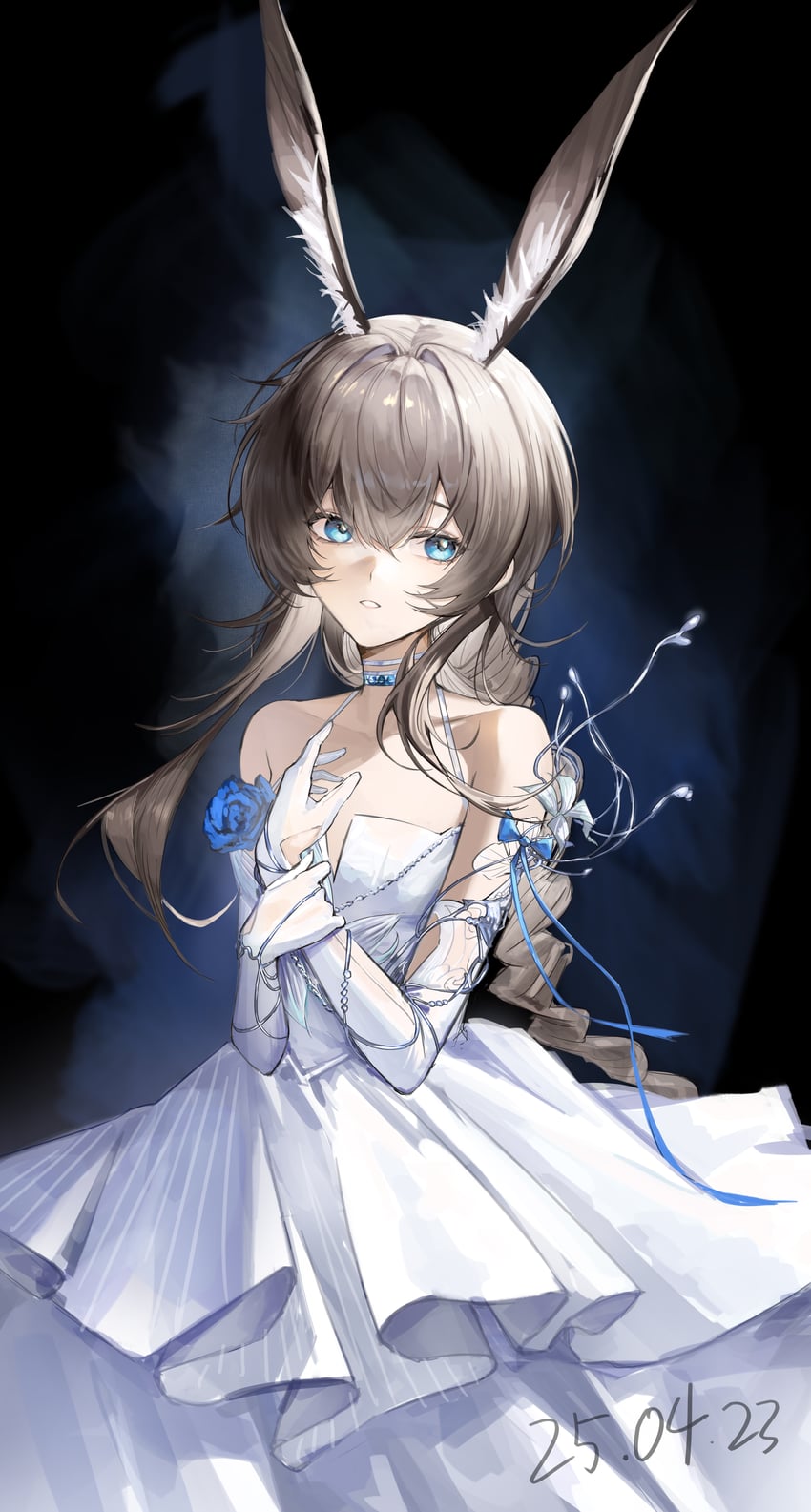 amiya (arknights and 1 more) drawn by babailifen_huixiajiu