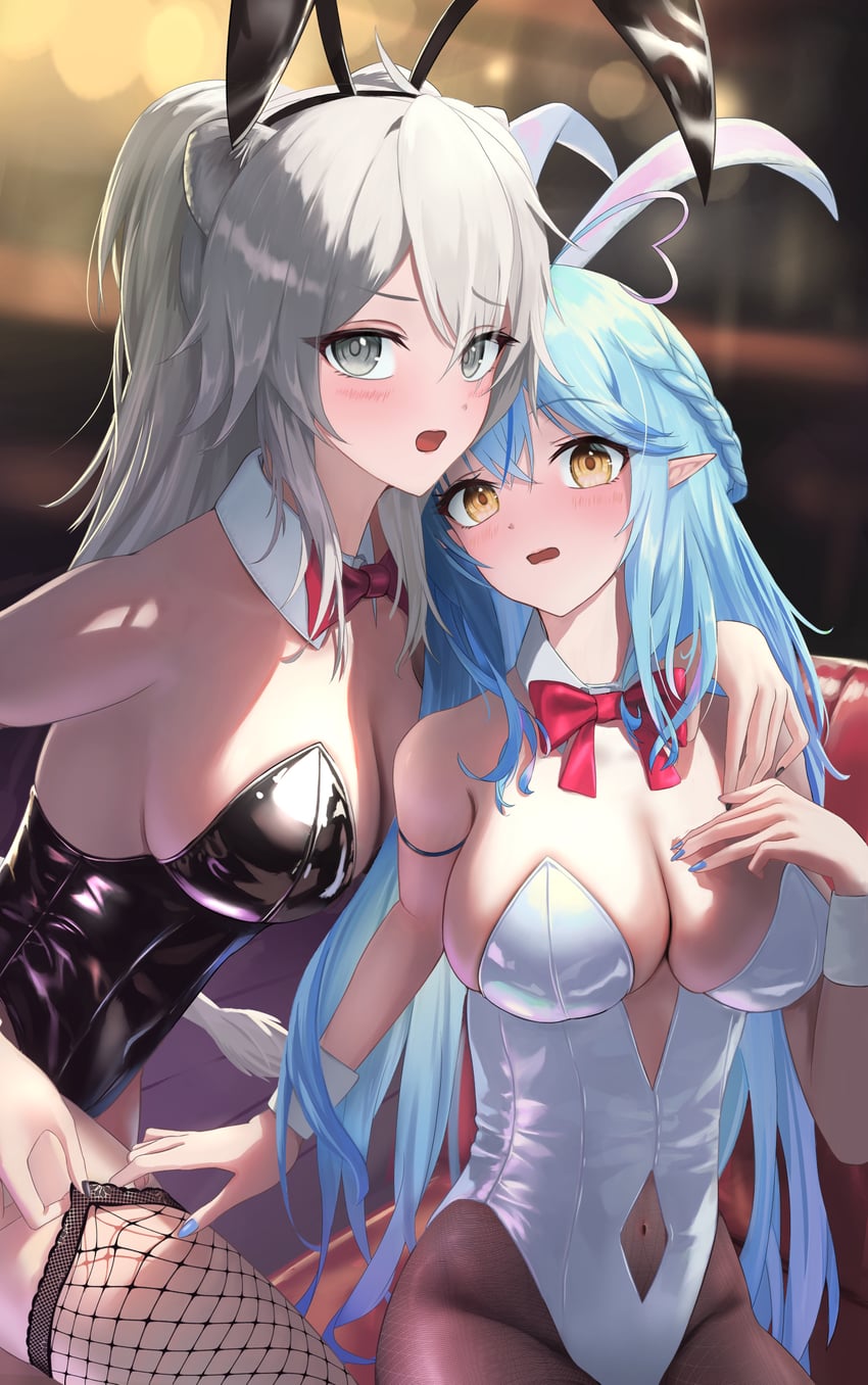 yukihana lamy and shishiro botan (hololive) drawn by torjun_111