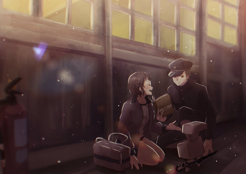 minami natsuno, miura keitarou, and bj (juusan kihei bouei ken) drawn by kuro_n314