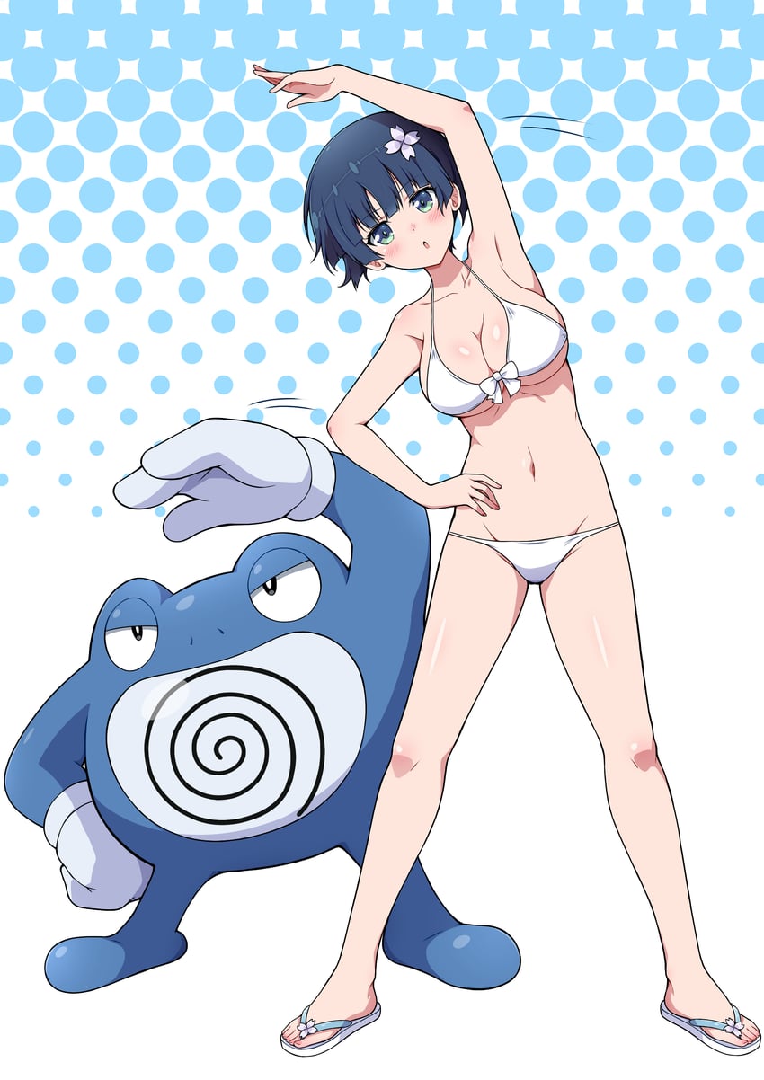 yozakura and poliwrath (pokemon and 2 more) drawn by eggman_(ni_tamagoex)