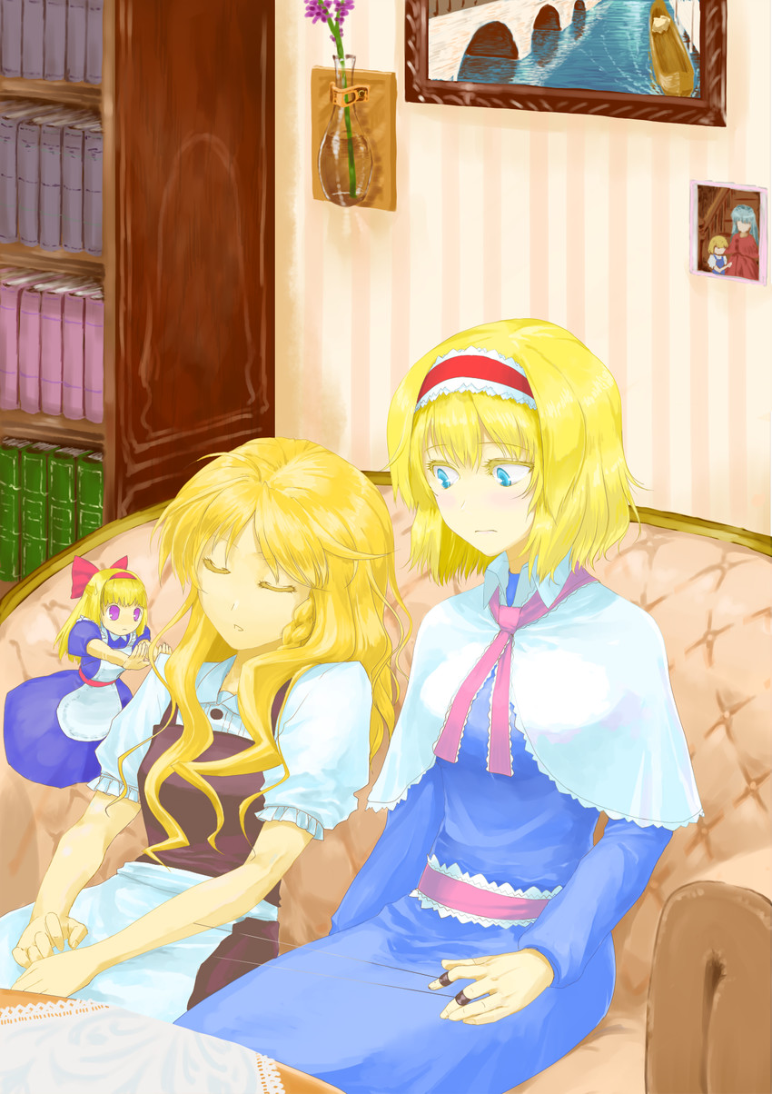kirisame marisa, alice margatroid, shanghai doll, and shinki (touhou) drawn by joe_(joeesw)