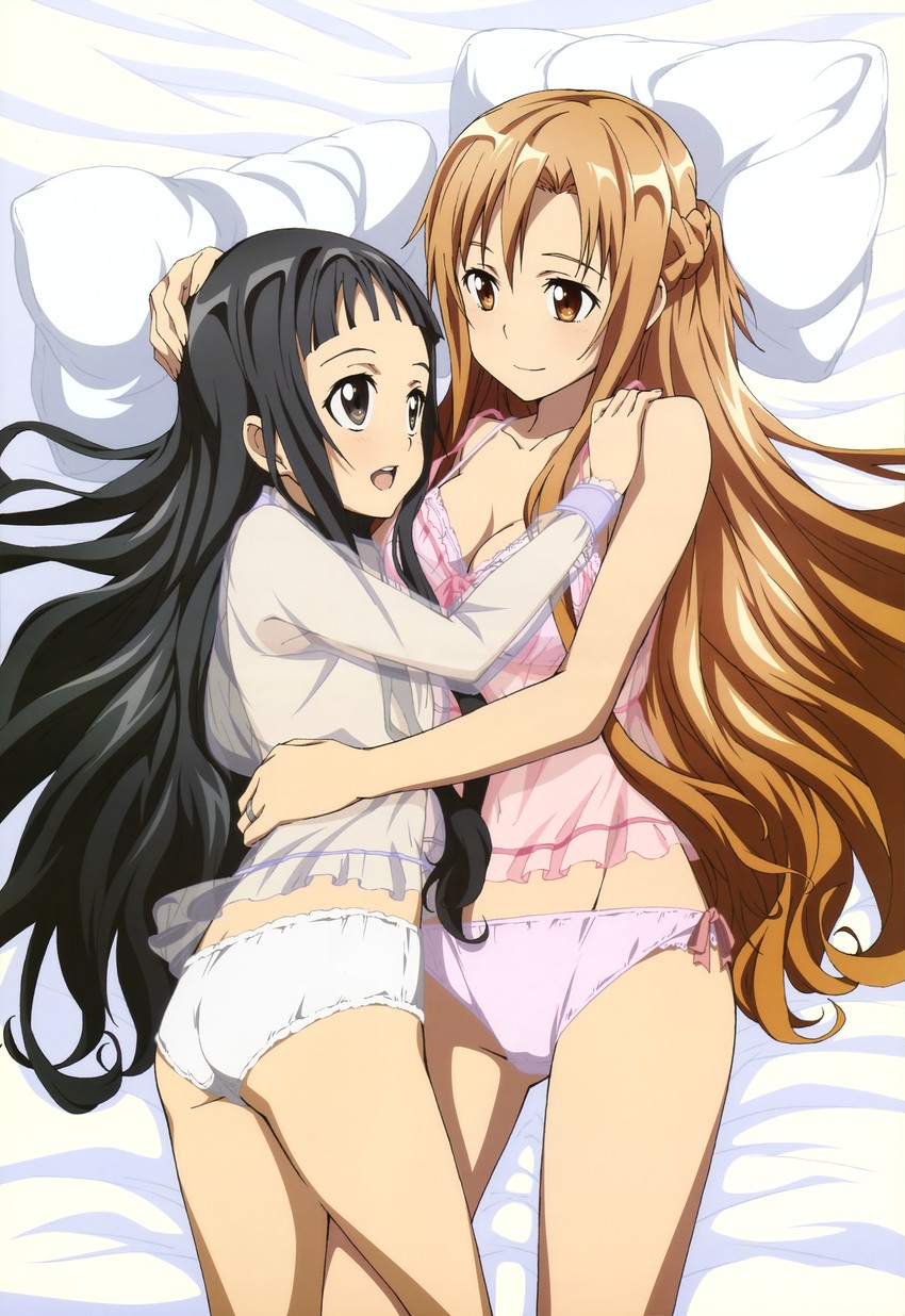 asuna and yui (sword art online and 1 more) drawn by nishiguchi_tomoya