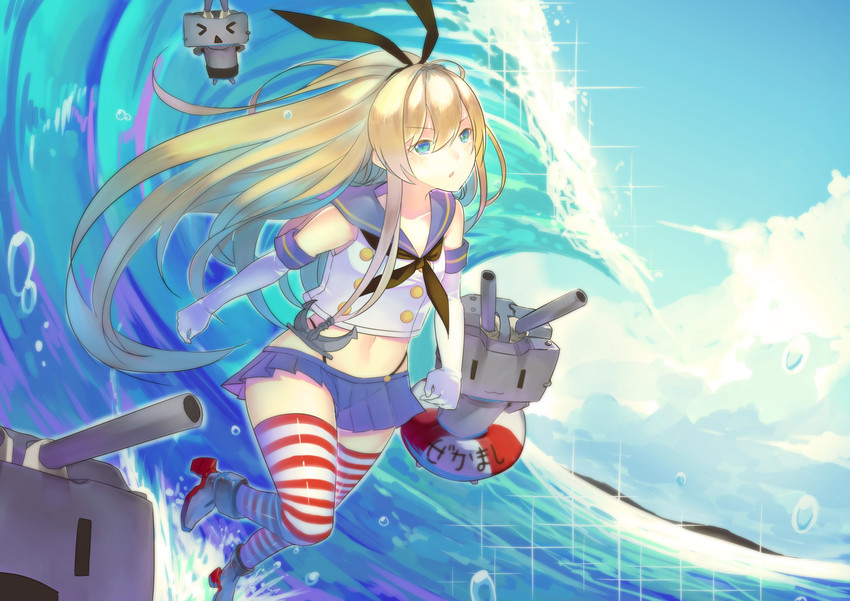 shimakaze and rensouhou-chan (kantai collection) drawn by jun_project