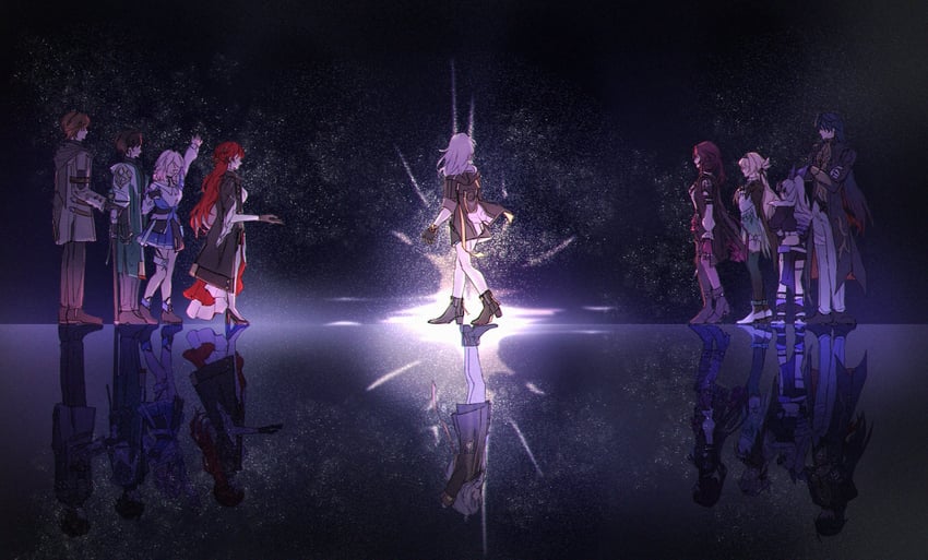 trailblazer, firefly, stelle, kafka, march 7th, and 5 more (honkai and 1 more) drawn by s_e_p914