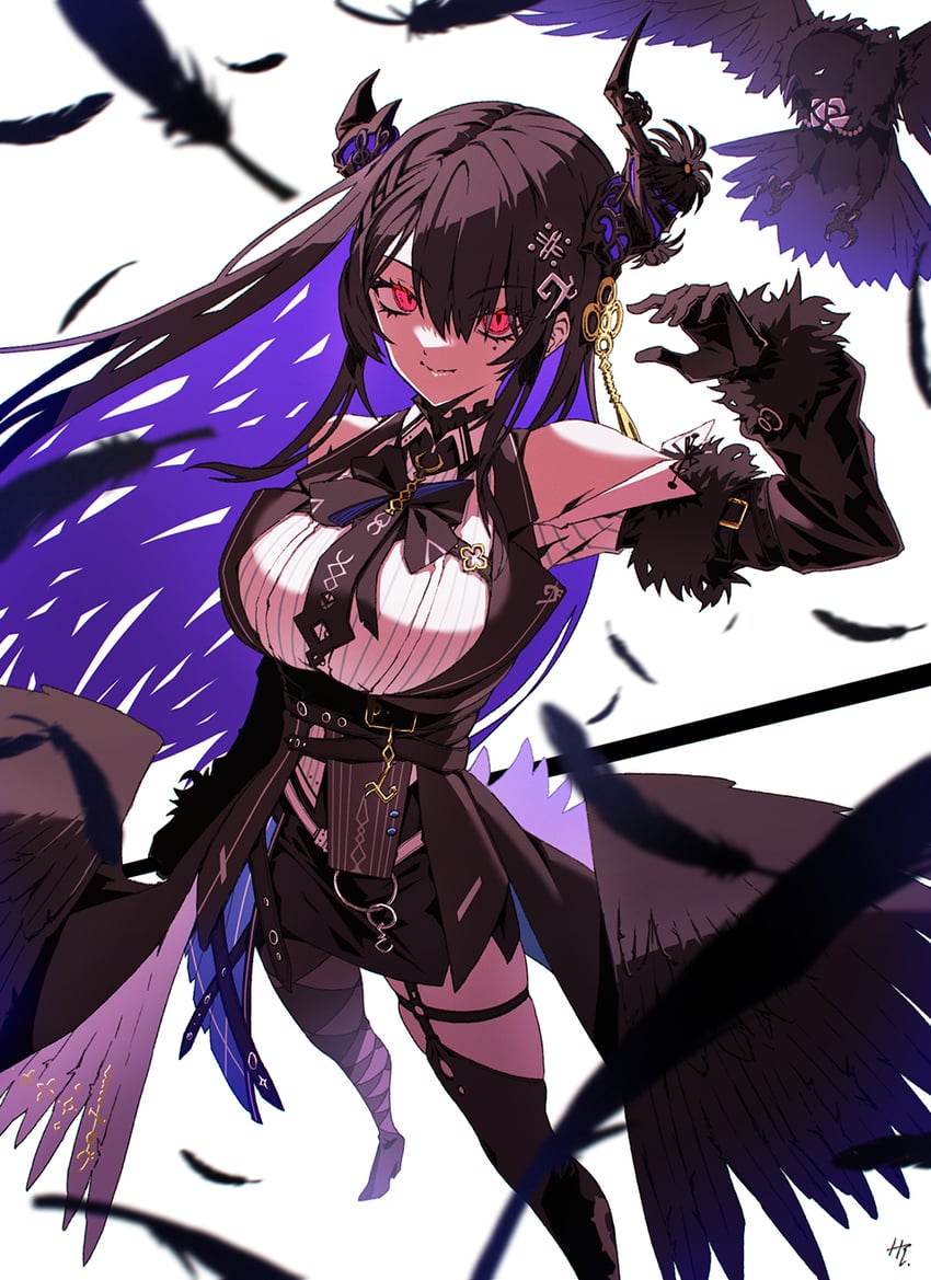 nerissa ravencroft and shadow (hololive and 1 more) drawn by taka_t