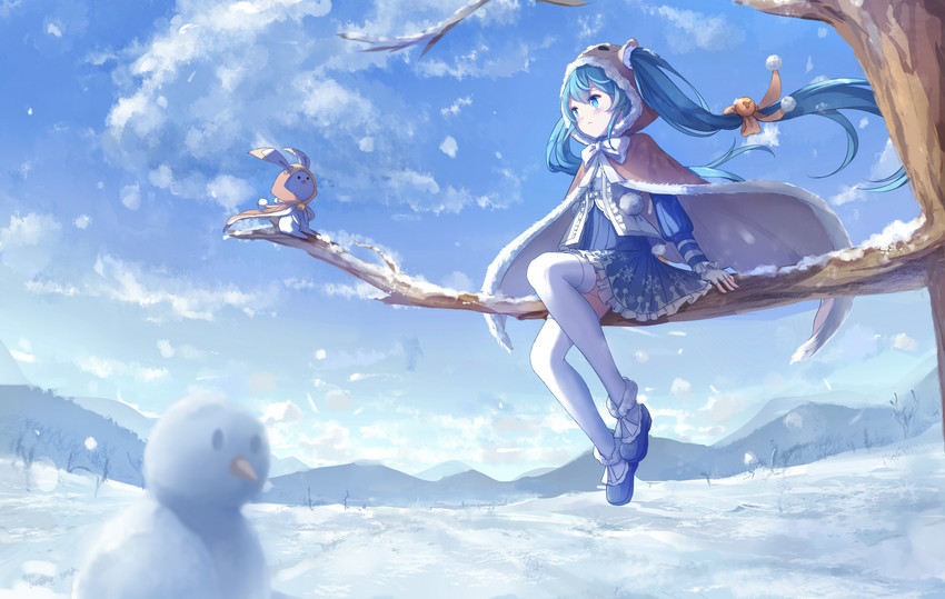 hatsune miku, yuki miku, and rabbit yukine (vocaloid) drawn by yue_yue