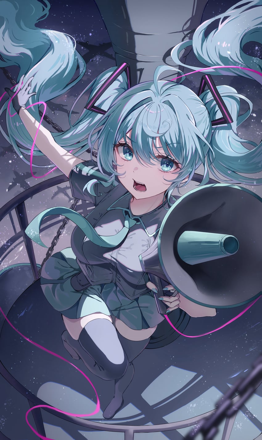 hatsune miku (vocaloid and 1 more) drawn by ien_(to_yen)