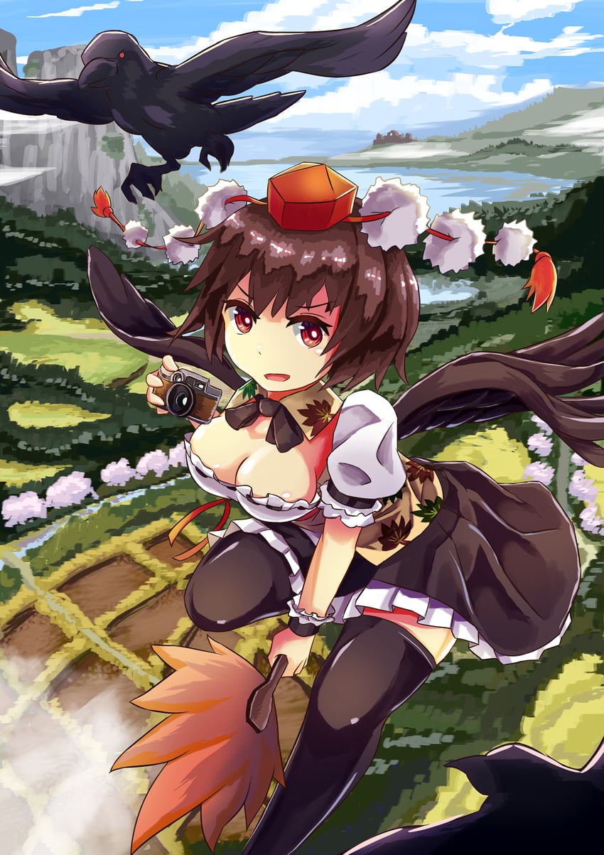 shameimaru aya (touhou and 1 more) drawn by houshiruri