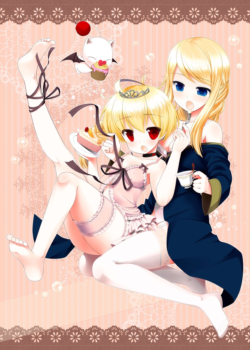 moogle, agrias oaks, and ramza beoulve (final fantasy and 1 more) drawn by kiriyama_machi