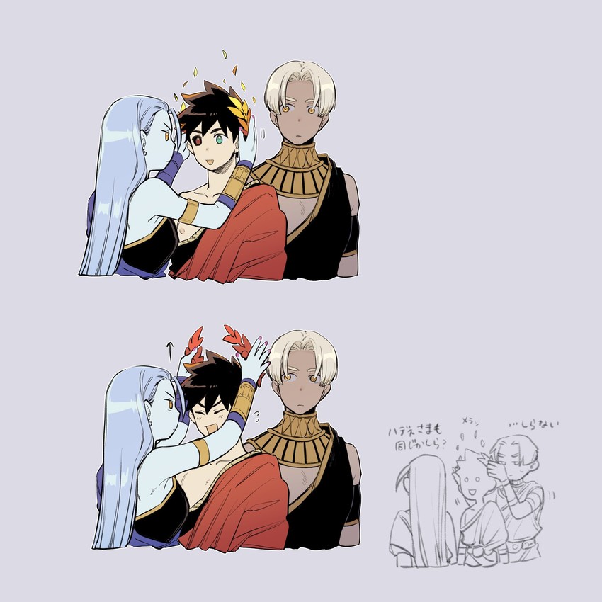zagreus, thanatos, and megaera (hades and 1 more) drawn by mochimochimochi