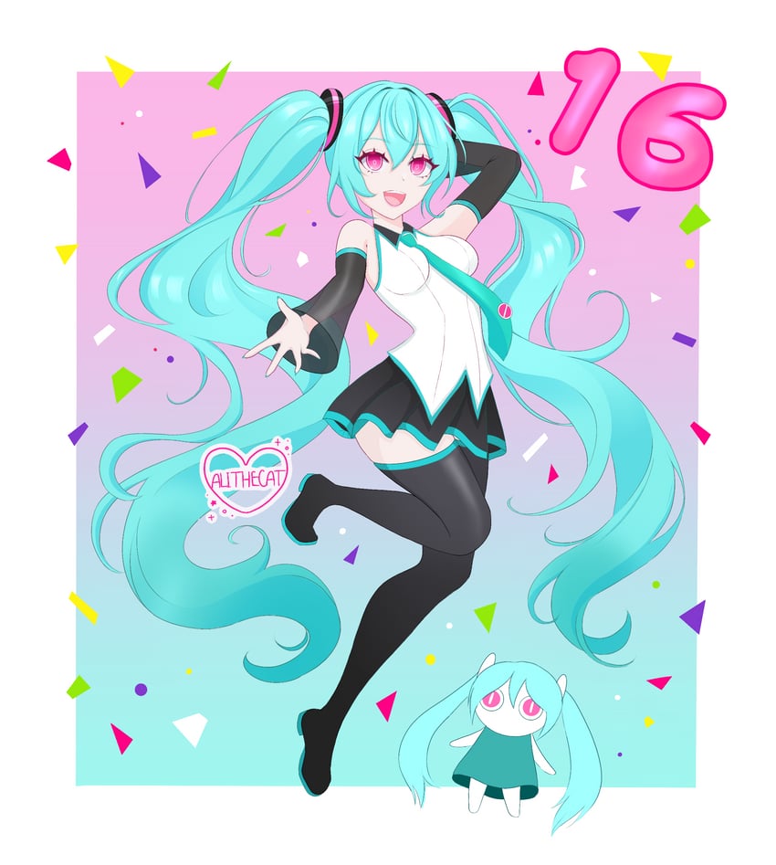 hatsune miku and aimaina (vocaloid and 1 more) drawn by alinekodesu