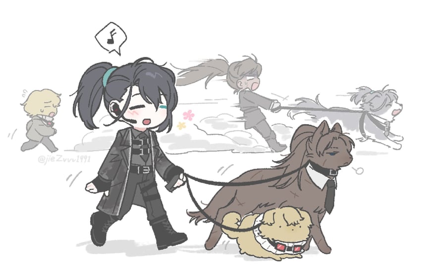sinclair, hong lu, and heathcliff (project moon and 1 more) drawn by ohzv