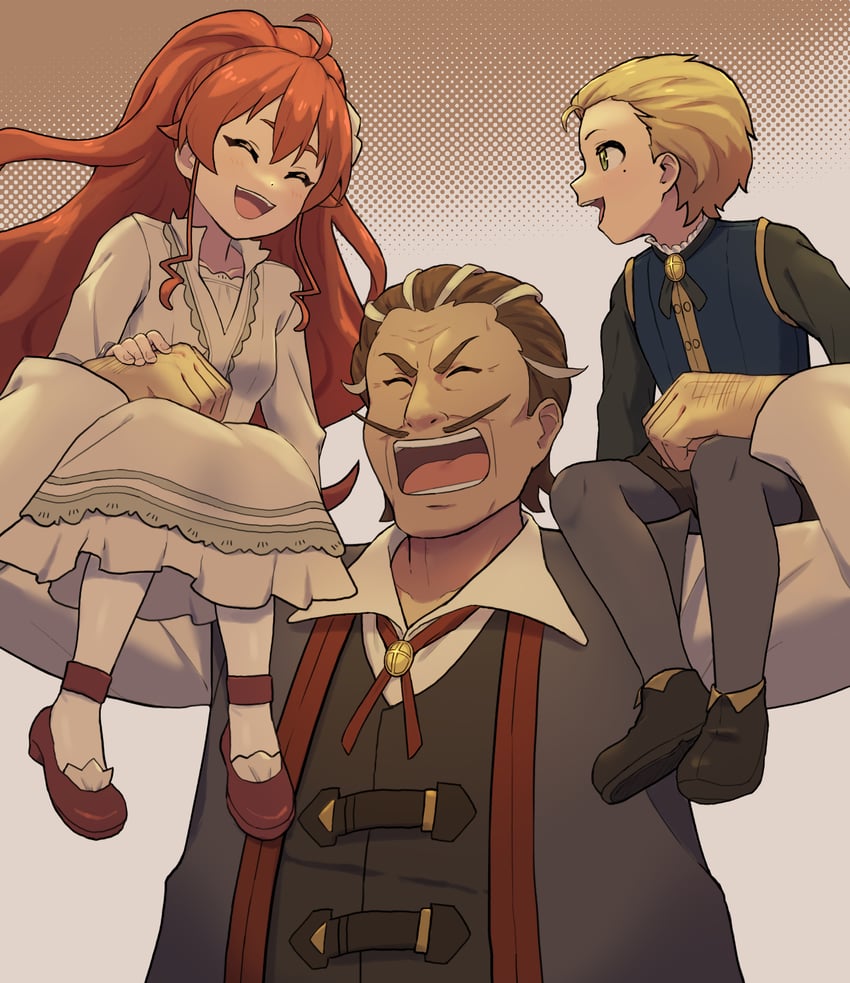 eris greyrat, rudeus greyrat, and sauros boreas greyrat (mushoku tensei) drawn by urin_(littleurin)