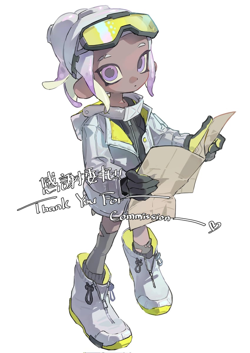octoling player character and octoling girl (splatoon) drawn by p-pepper