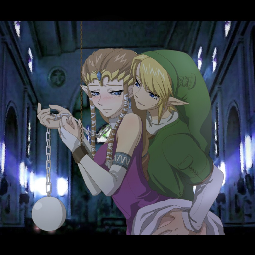 link and princess zelda (the legend of zelda and 1 more) drawn by kudakeru