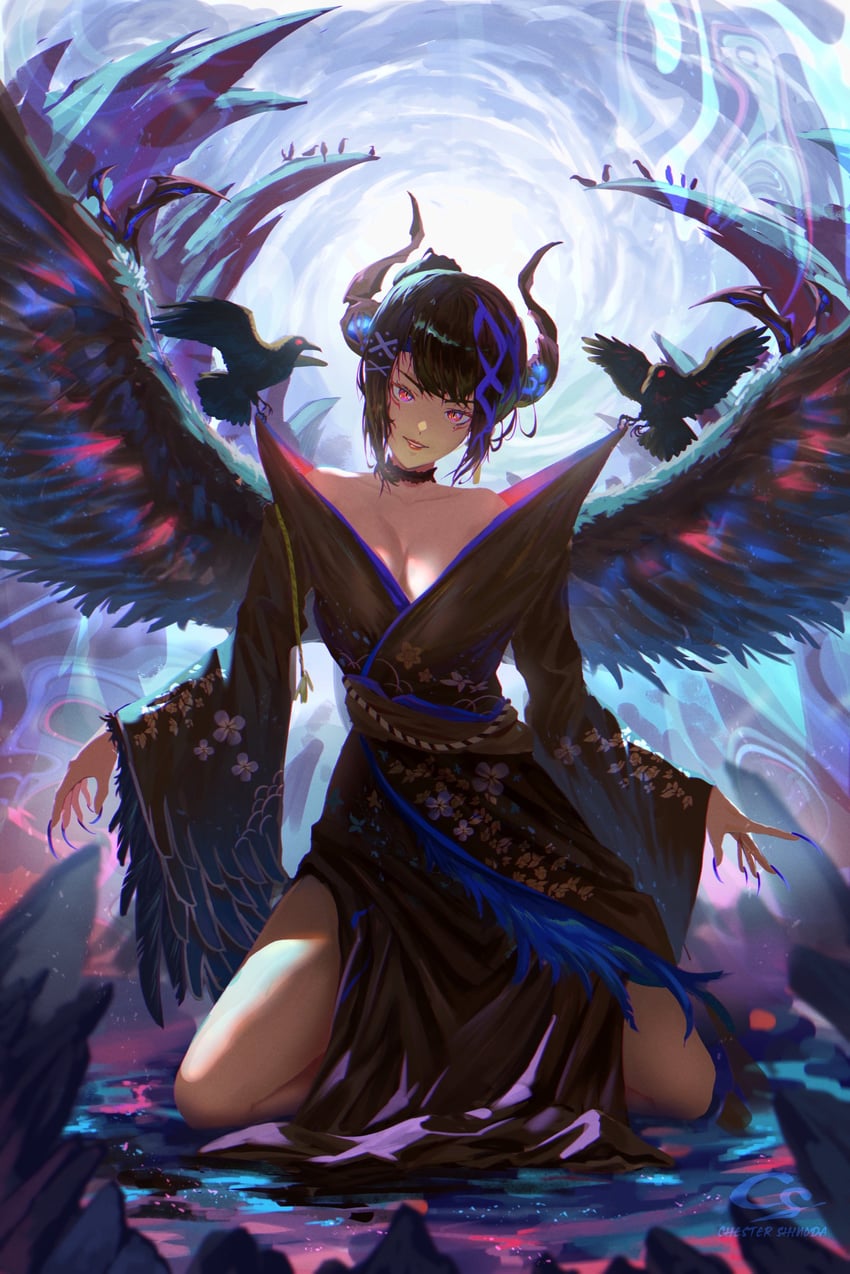 nerissa ravencroft (hololive and 1 more) drawn by chester_shinoda