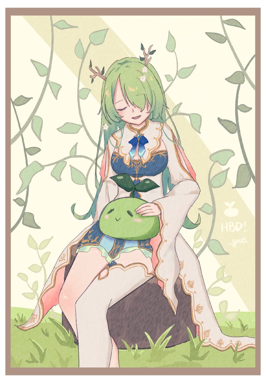 ceres fauna and sapling (hololive and 1 more) drawn by yryuri0808