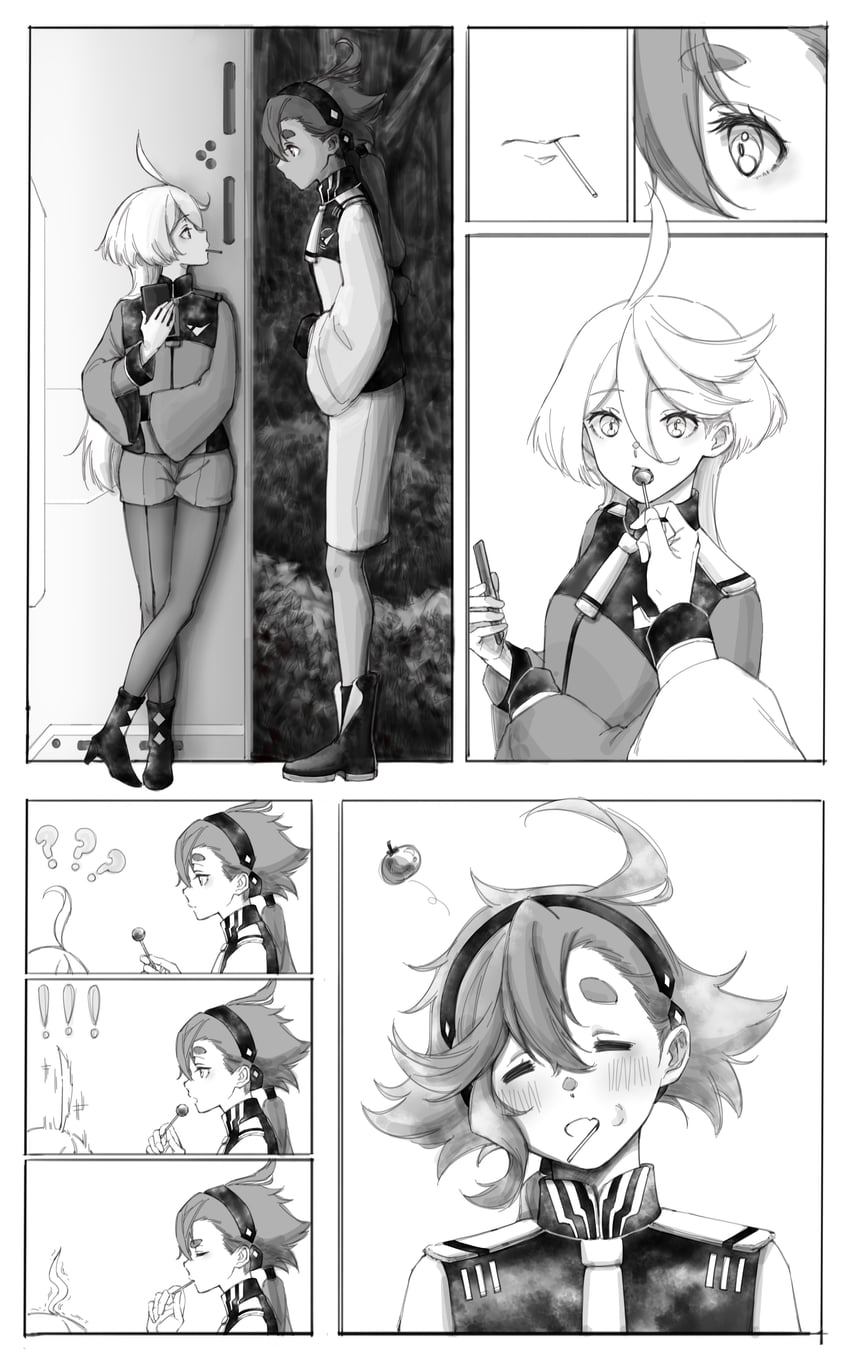 suletta mercury and miorine rembran (gundam and 1 more) drawn by himmel_(keine_haare)