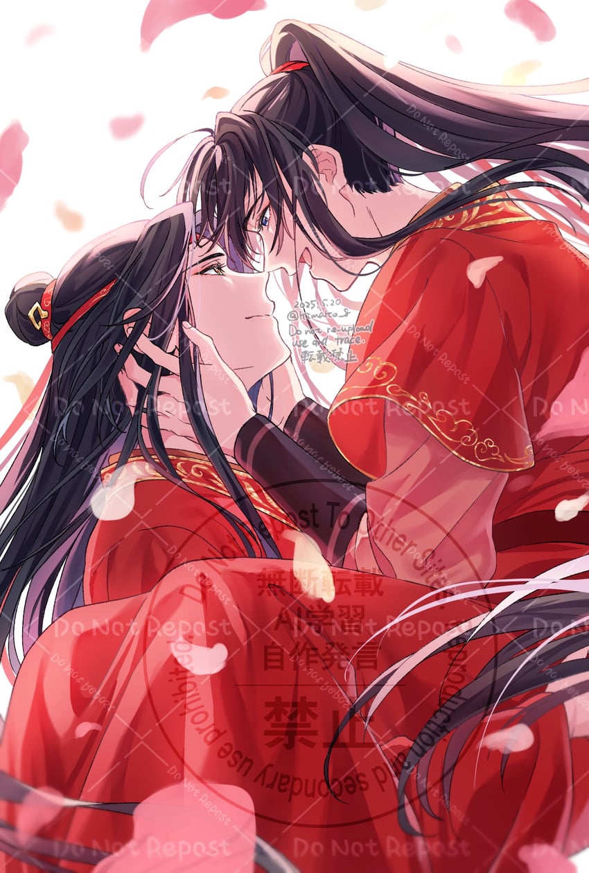 wei wuxian and lan wangji (modao zushi) drawn by kimako_(kimako_8)