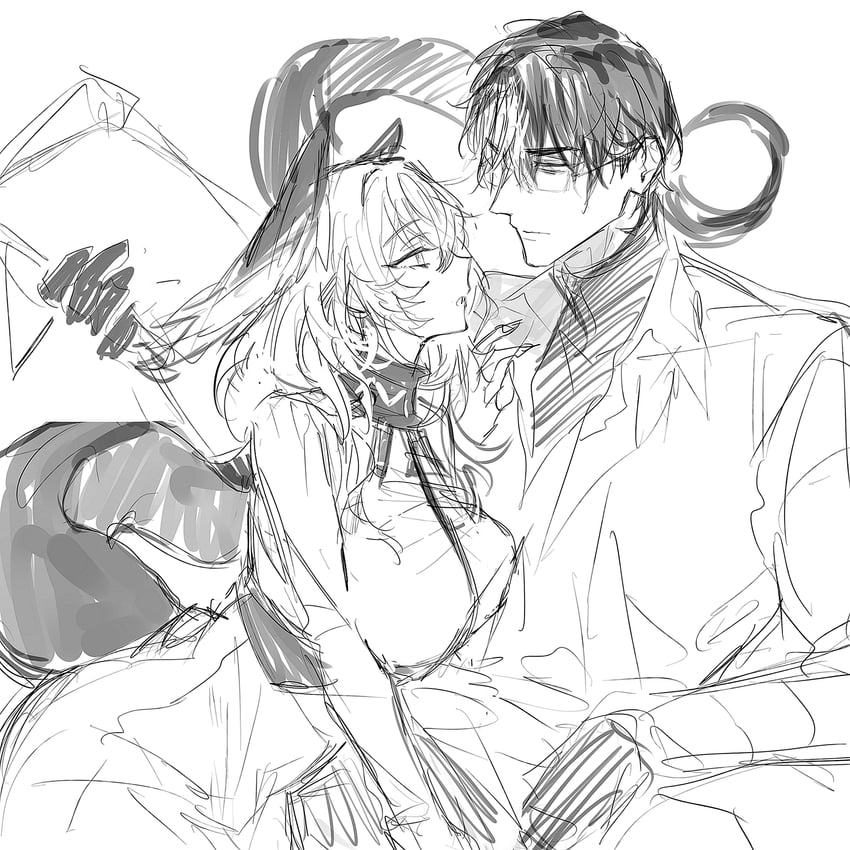 doctor, ho'olheyak, and male doctor (arknights) drawn by remsrar
