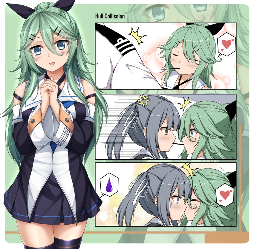 admiral, kasumi, and yamakaze (kantai collection) drawn by sheita