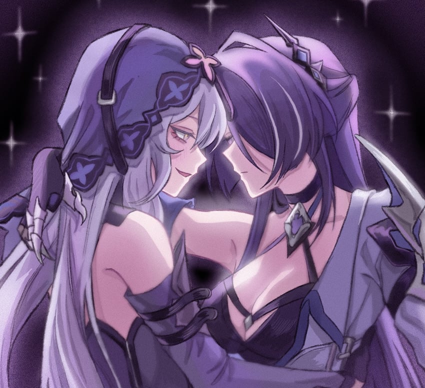 acheron and black swan (honkai and 1 more) drawn by l0ver_t_t