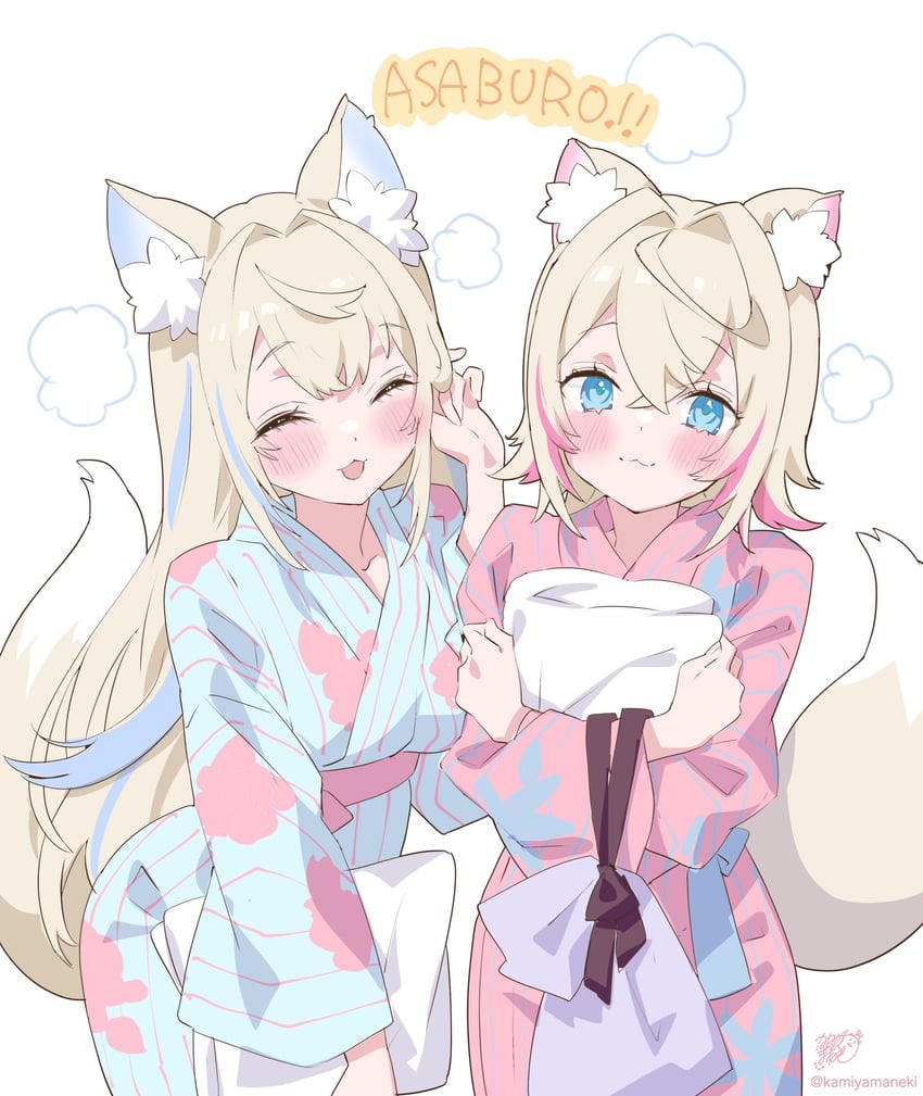 fuwawa abyssgard and mococo abyssgard (hololive and 1 more) drawn by kamiya_maneki