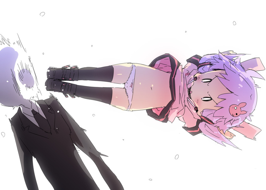 yuzuki yukari and slender man (vocaloid and 2 more) drawn by petenshi_(dr._vermilion)