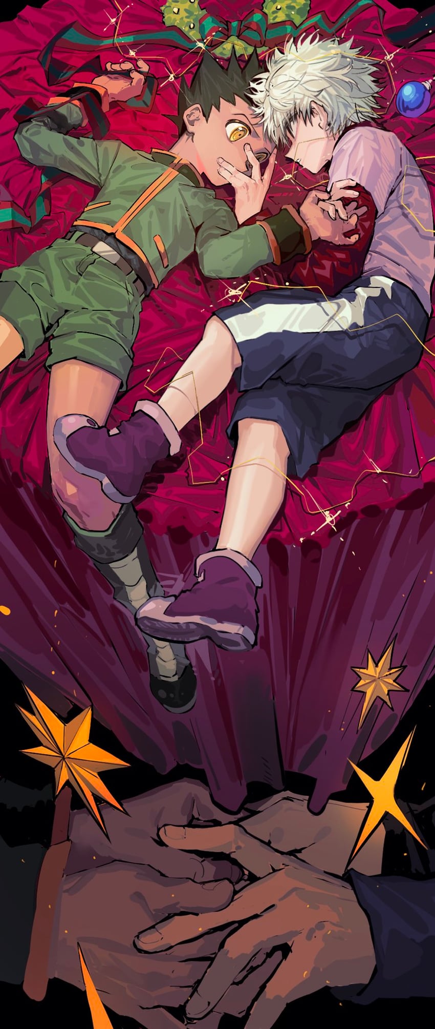 killua zoldyck and gon freecss (hunter x hunter) drawn by cross_neko