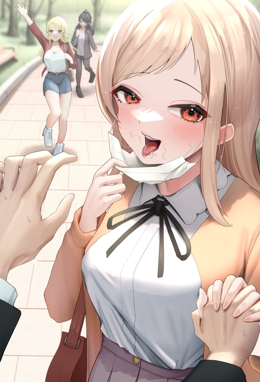 producer, hachimiya meguru, sakuragi mano, and kazano hiori (idolmaster and 1 more) drawn by ushikani_kassen