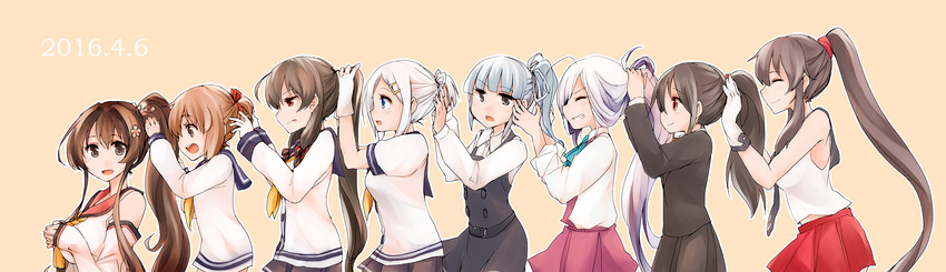 hamakaze, yamato, yukikaze, kasumi, isokaze, and 3 more (kantai collection) drawn by suna_kiririto