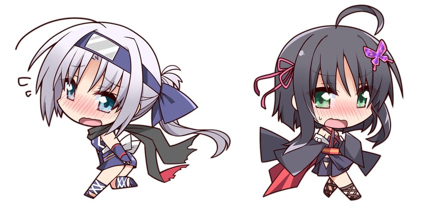 murasame, hitachi mako, and tomotake yoshino (senren banka) drawn by hemogurobin_a1c
