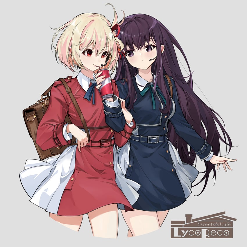 nishikigi chisato and inoue takina (lycoris recoil) drawn by a_yue