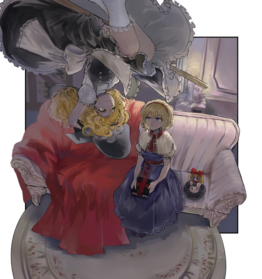 kirisame marisa, alice margatroid, and shanghai doll (touhou) drawn by jam1risa