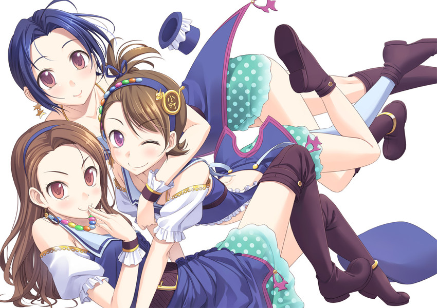 minase iori, miura azusa, and futami ami (idolmaster) drawn by tenkuu_nozora