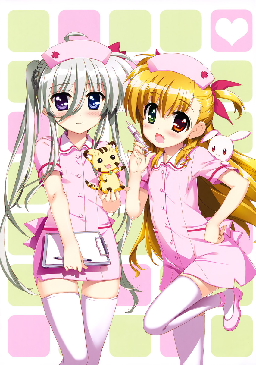 vivio, einhard stratos, sacred heart, and asteion (lyrical nanoha and 1 more) drawn by fujima_takuya