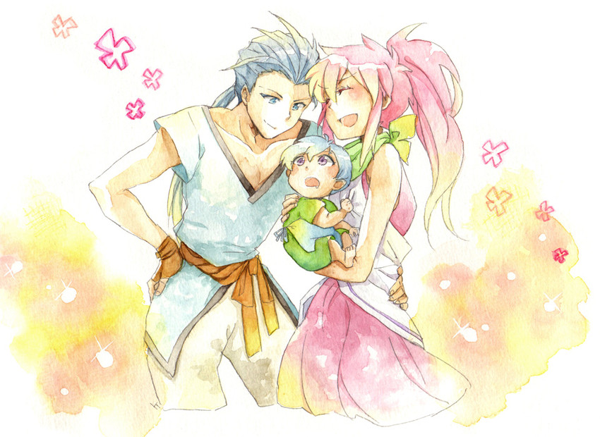 arche klein, chester burklight, and falken barklight (tales of and 1 more) drawn by k-mame