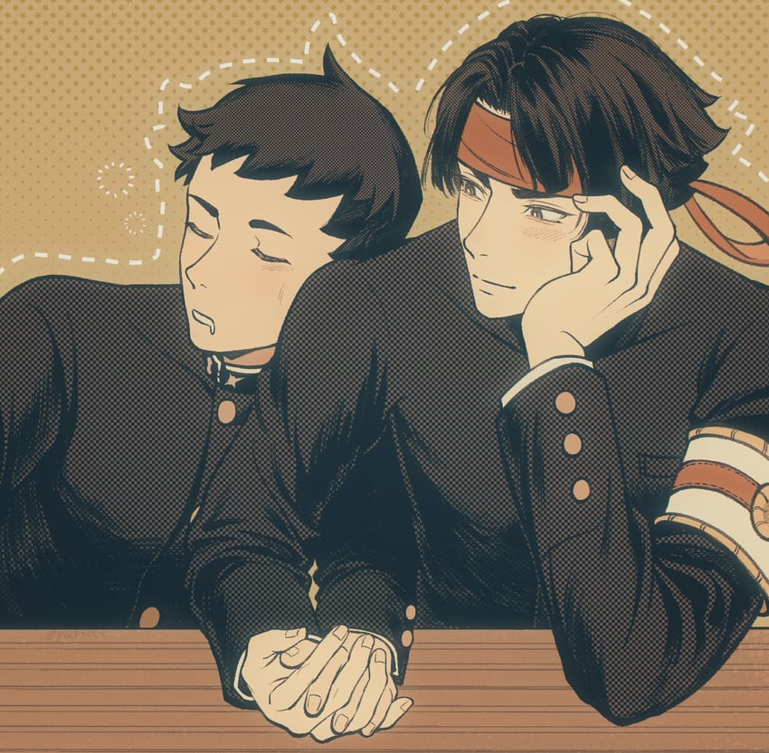 ryunosuke naruhodo and kazuma asogi (ace attorney and 1 more) drawn by kaze_(yznyttdgs)