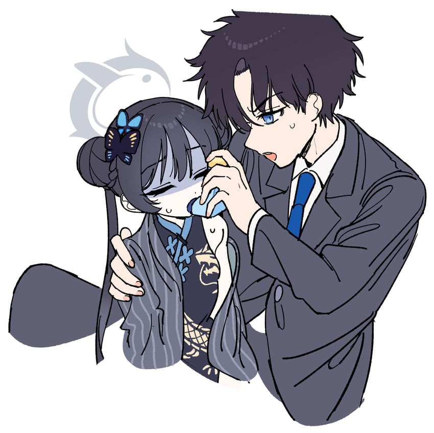 sensei and kisaki (blue archive) drawn by je_o_mo