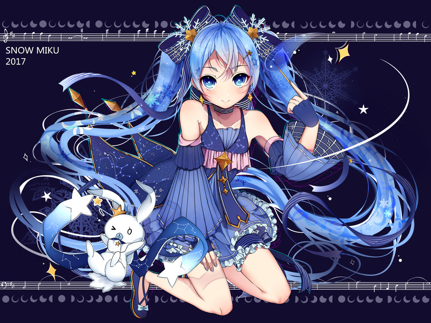 hatsune miku, yuki miku, and rabbit yukine (vocaloid and 1 more) drawn by weizhi