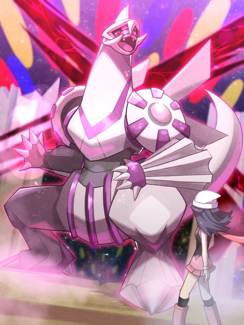 dawn and palkia (pokemon and 1 more) drawn by inana_umi